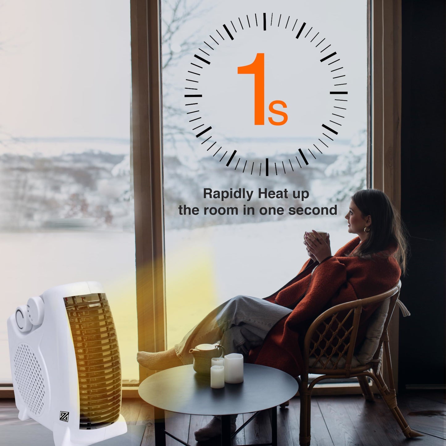 ZYBUX - 2000W Fan Heater with 2 Heat settings & Cool Function – Upright Electric Quiet Space Heater for Home with Variable Thermostat | Perfect Electric Room Heater (UPRIGHT FAN HEATER)