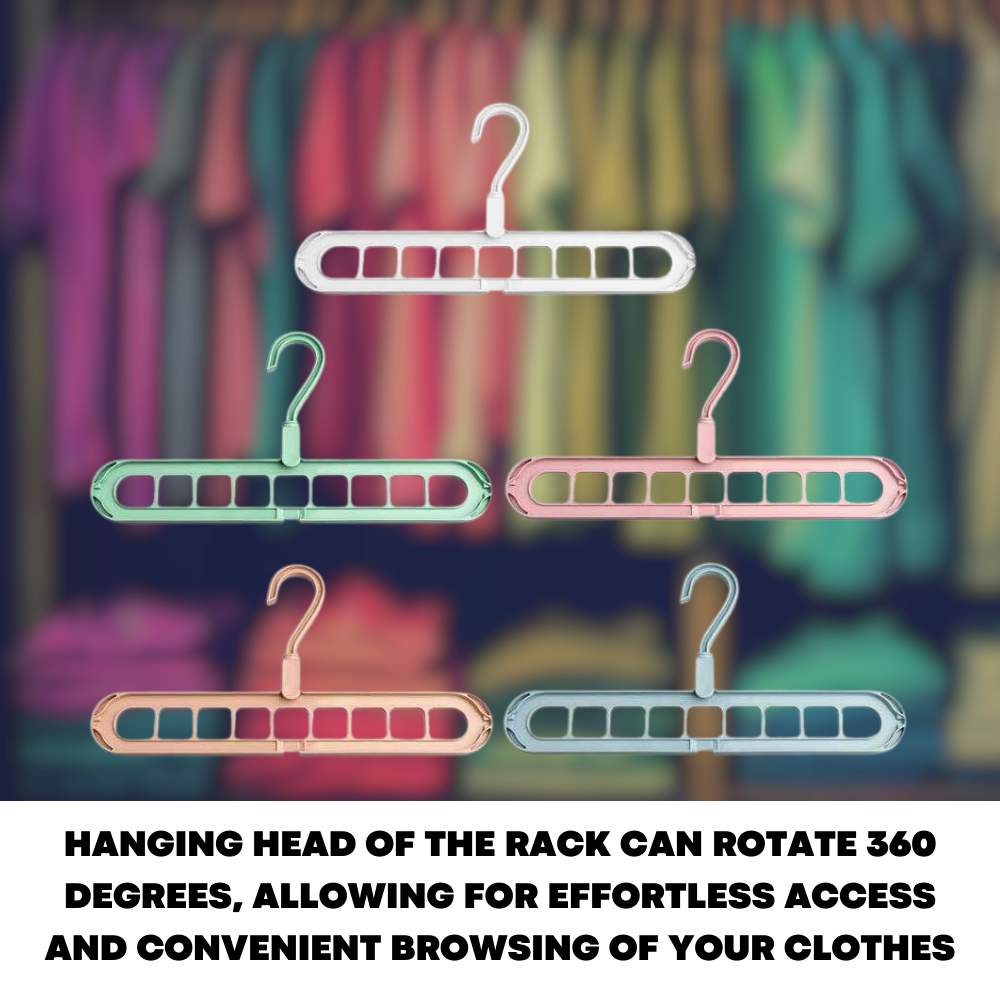 Closet Organizer Space Saver Magic Wonder 360° Rotate Cloth Hangers Storage Rack