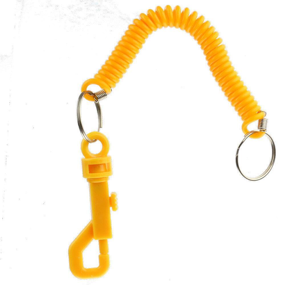 Spiral Key Chain Belt Snap Hook Clip On Ring Coil Stretch Spring Keyring Safe