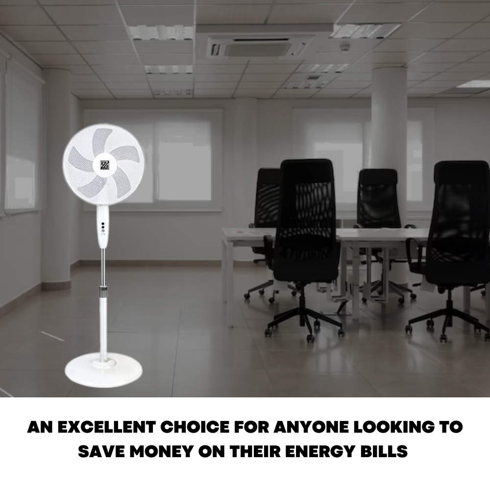 Floor Standing Pedestal Fan 16-inch Oscillating Electric 3 Speed White Cool Air - ZYBUX