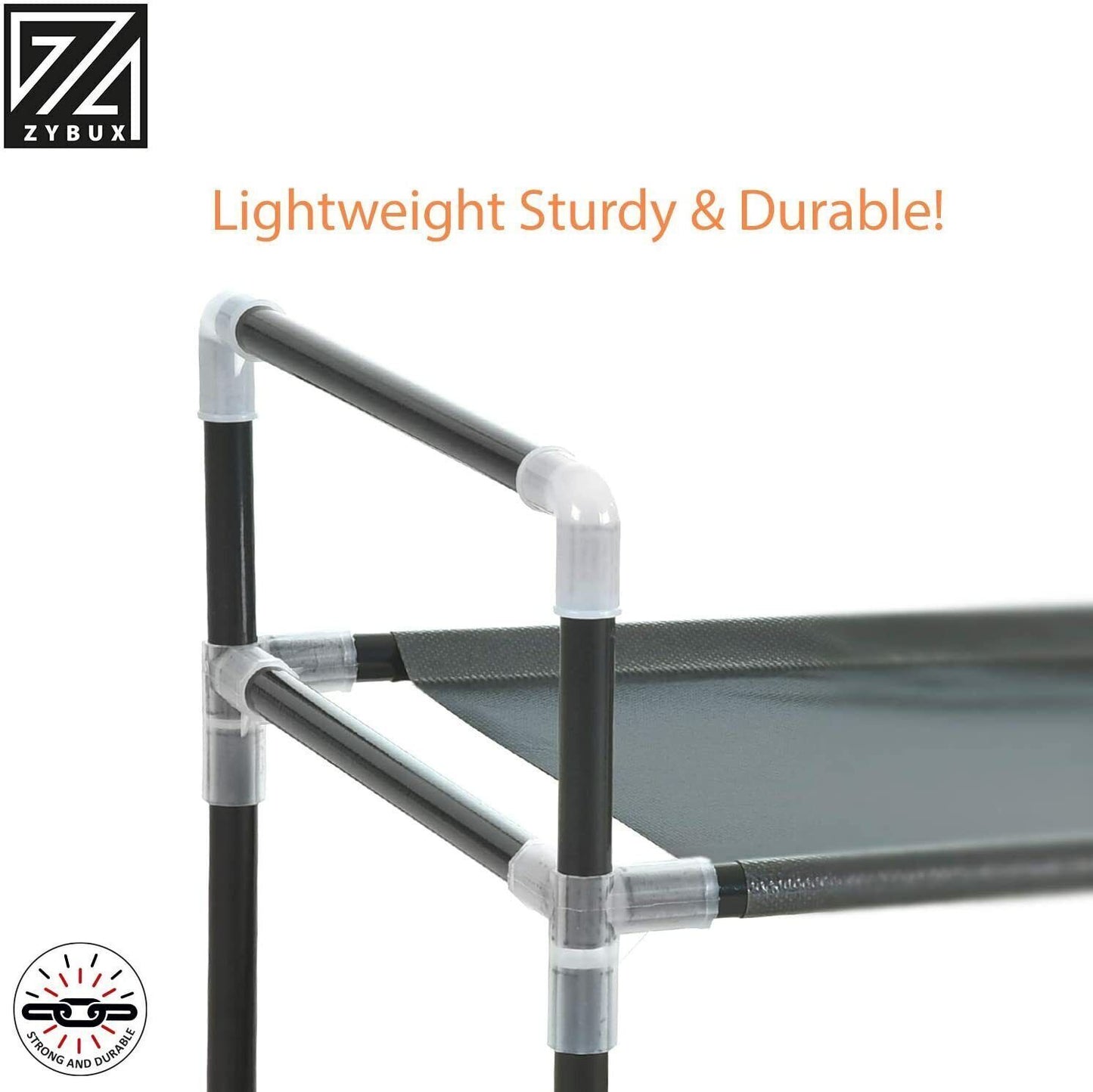 Long 3 Tier Fabric Organiser Shoe Shelf Rack Space Saving Stand Storage Compact - ZYBUX