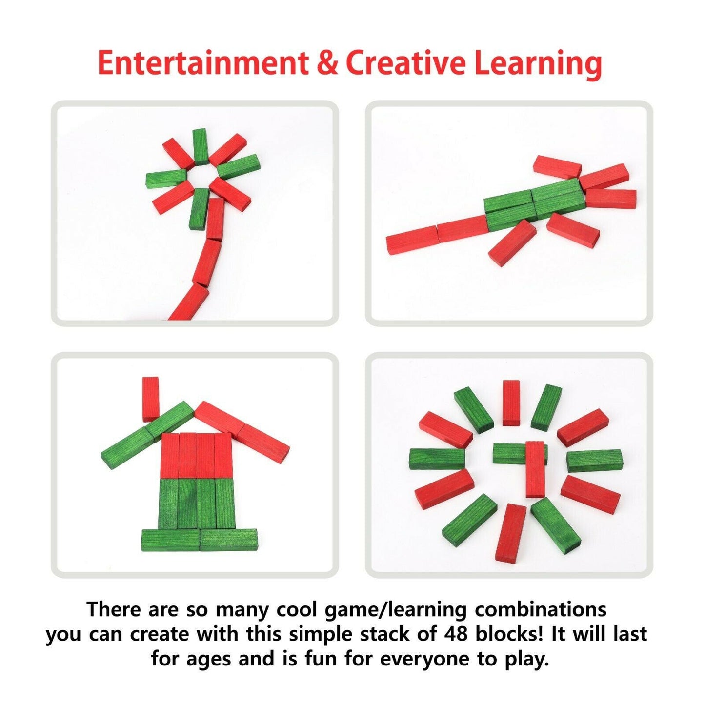 GIANT CHRISTMAS FESTIVE TUMBLING TOWER Wooden Stacking Game Family Board Kids UK