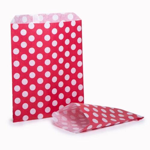 50x Polka Dot Candy Paper Wedding Favour Bags - ZYBUX