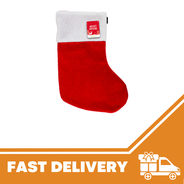 2x Luxury Christmas Stocking Xmas Novelty Sock Deluxe Felt Super Soft Thick, Red - ZYBUX