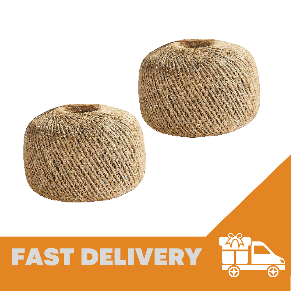 2x 100M Play Jute Twine Natural Brown Soft Sisal String Rustic DIY Cord Shabby
