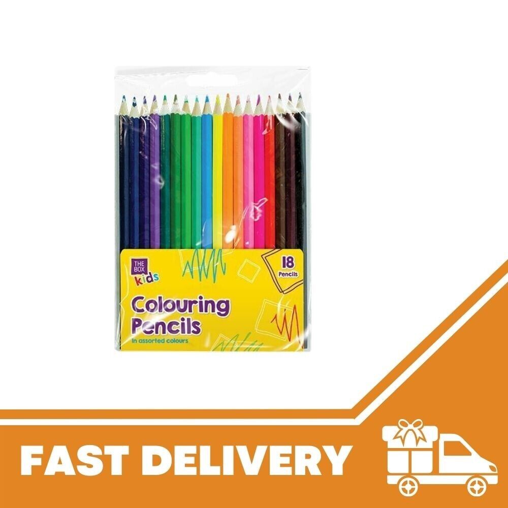 18 Large Quality Colouring Pencils Set Artists Drawing Kids Adults Handy Wallet