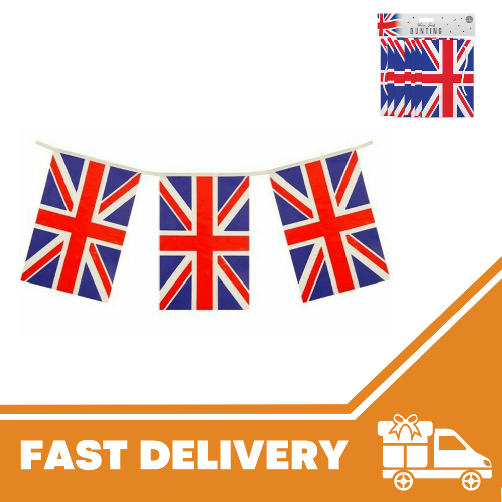 Union Jack 6M Bunting 30 x 20cm Flags National Celebrations New King Coronation - ZYBUX
