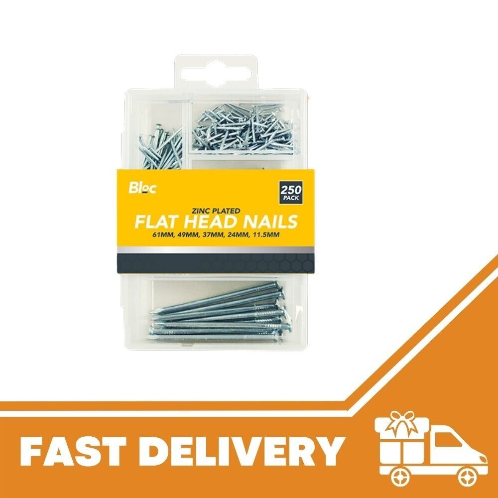 250 Pcs Assorted Flat Head Nails For DIY Wood Carpentry - ZYBUX