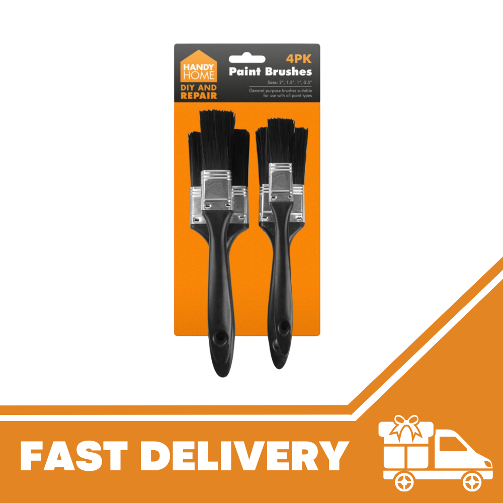 4 PK Fine Paint Brushes Set DIY Repair Bristles Decorating Fence Painting Brush