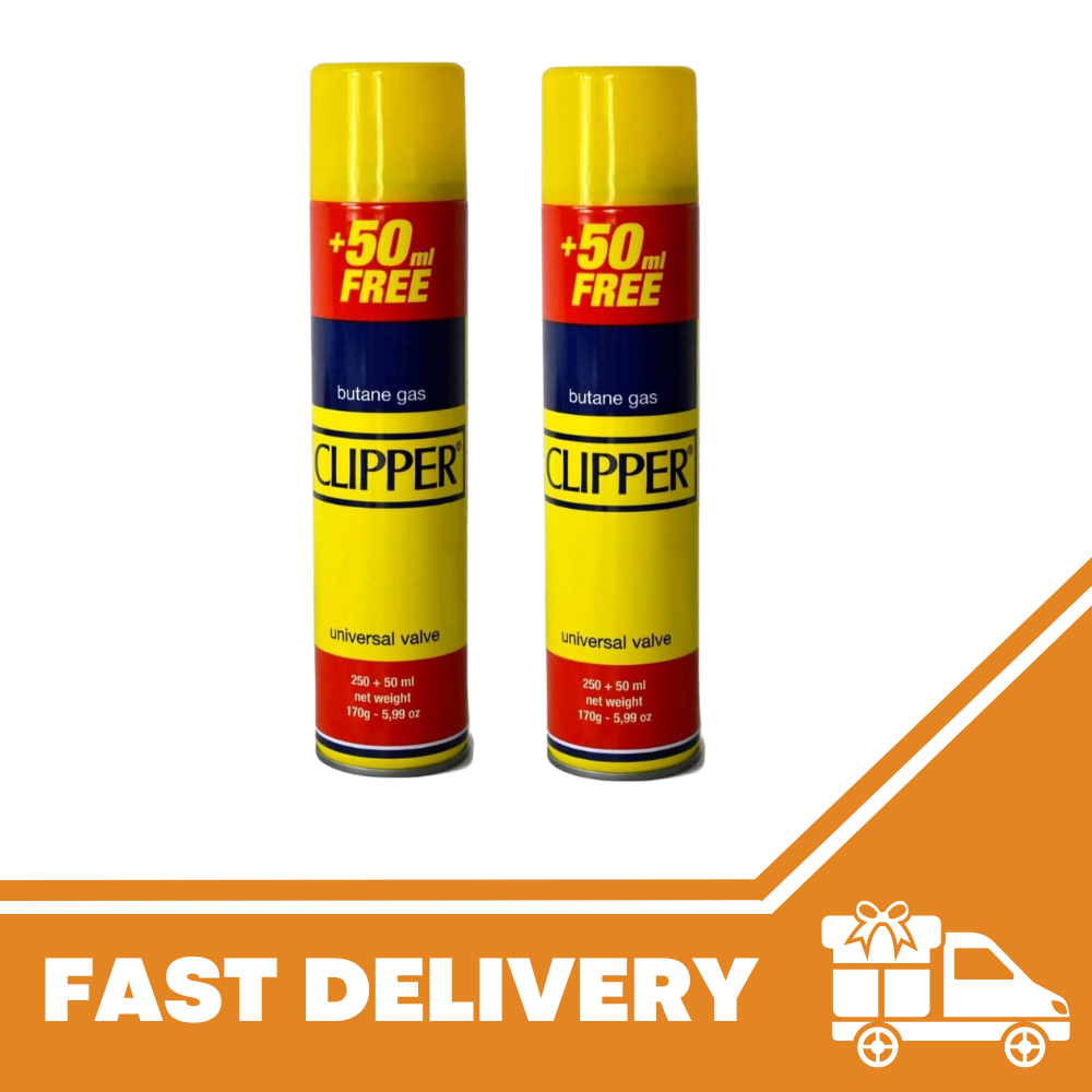 2x Clipper Universal High-Quality Butane Gas Lighter Fuel Fluid Refill 300ML - ZYBUX