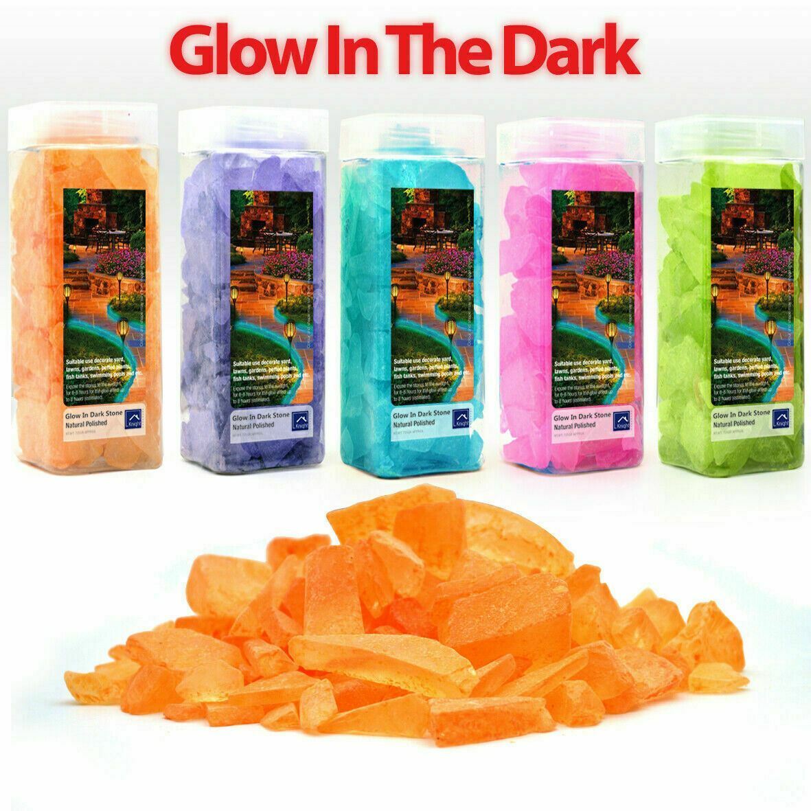 Glow In The Dark Pebbles Stones Fish Tank Rocks Garden Walkways Home 3 Packs