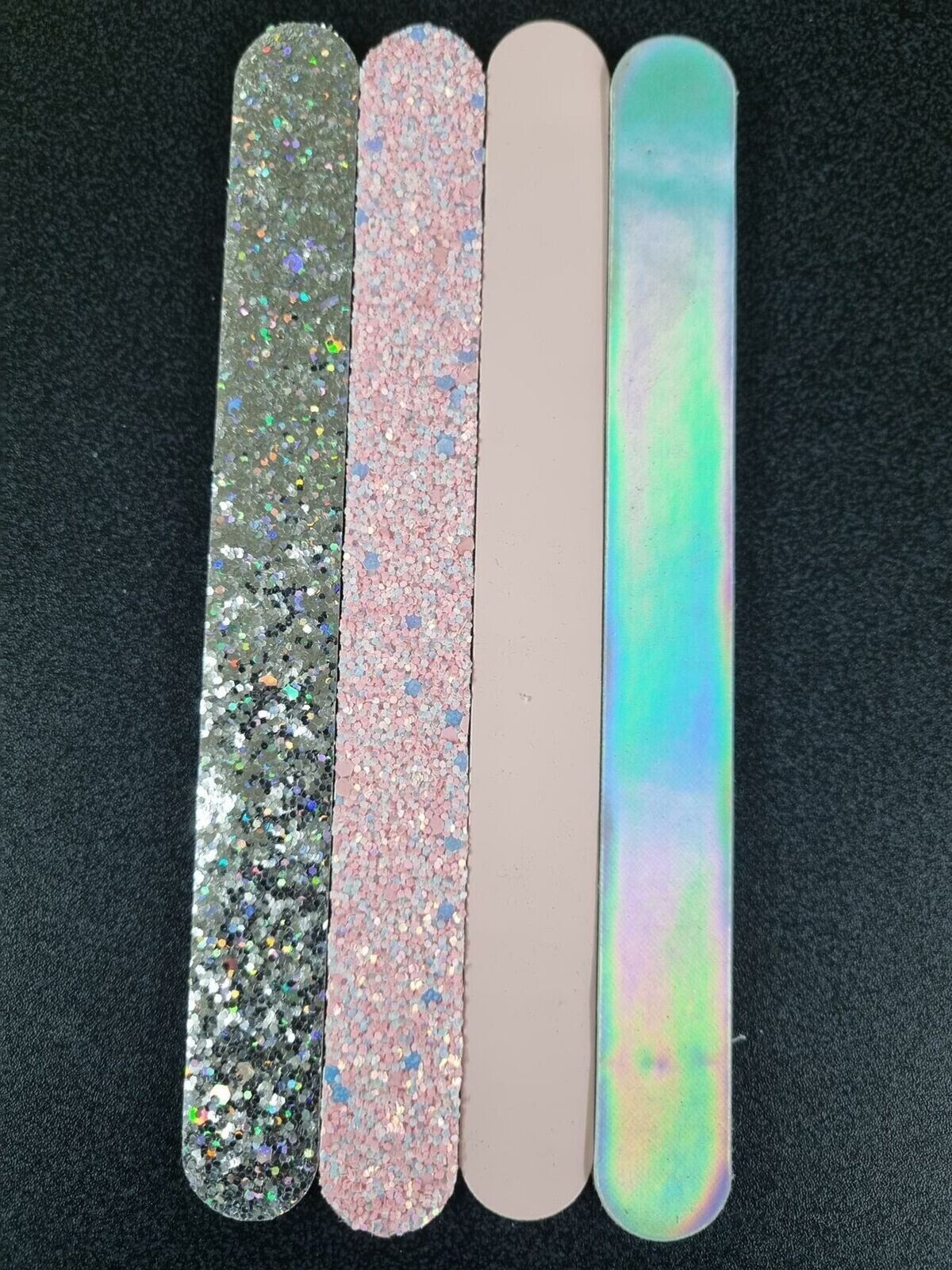 4 Pack Straight Large Nail Files Emery Board Dual Sided Glitter Medium Abrasive
