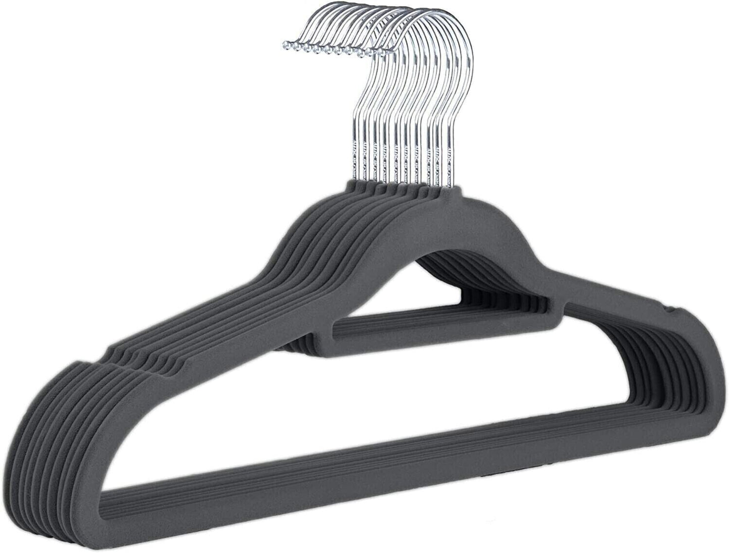 Non-Slip Velvet Adult Clothes Hanger Space Saving Wardrobe Coat Hangers, 20x - ZYBUX