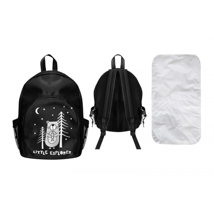 Nappy Changing Mummy Bag for Baby Diaper Large Rucksack with Changing Mat, Black - ZYBUX