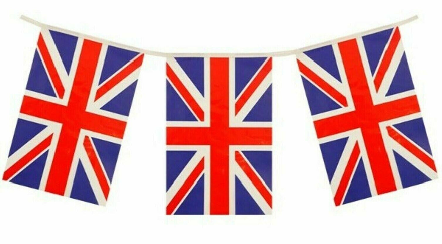 Union Jack 6M Bunting 30 x 20cm Flags National Celebrations New King Coronation - ZYBUX