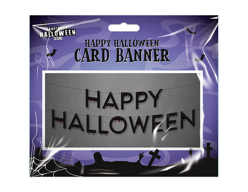 Happy Halloween Card Banner House Props Party Decoration Hanging Poster Placard - ZYBUX