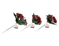 3x Christmas Red Berry Stems Artificial Pine Pick Tree Xmas Flower Decoration