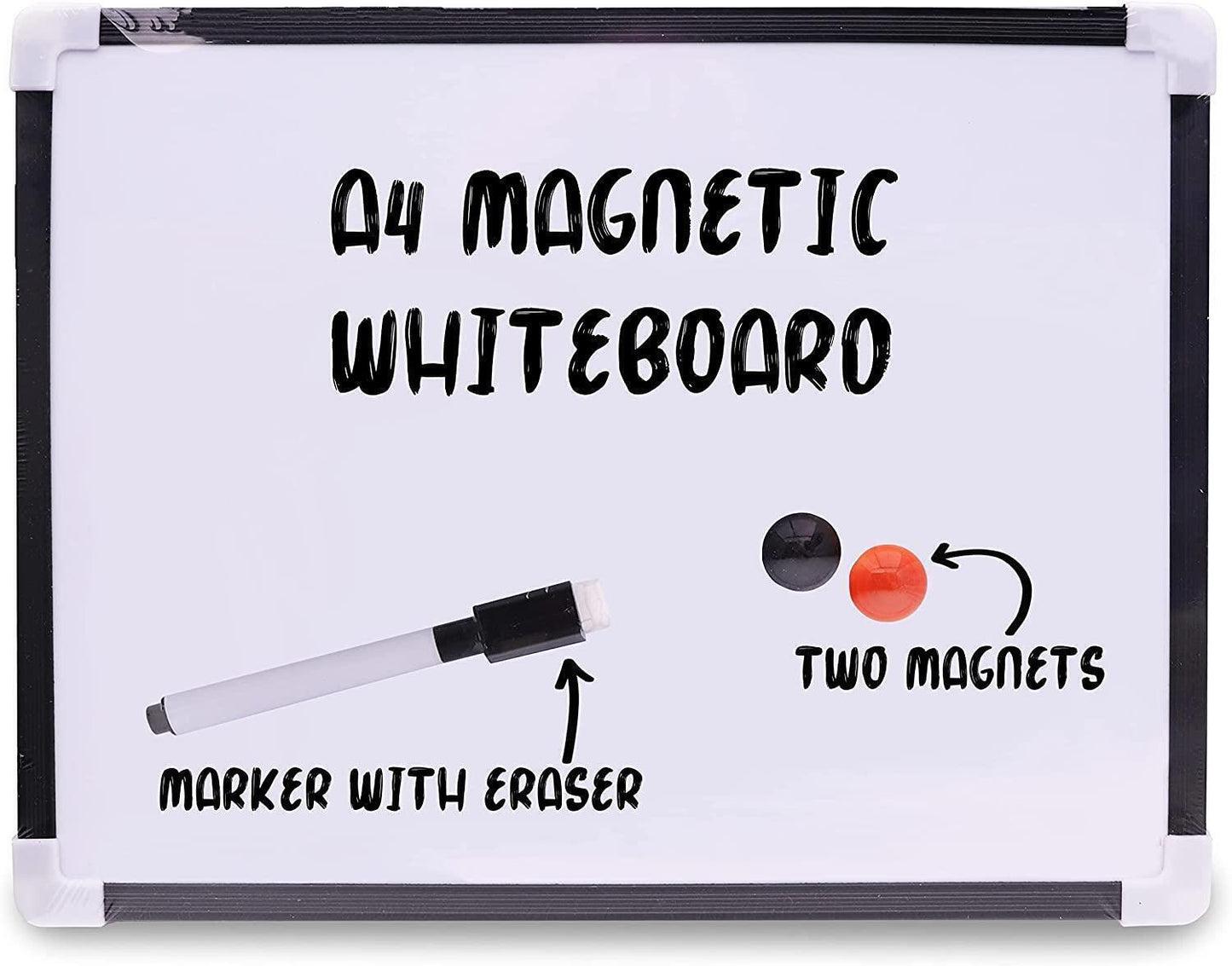 Small A4 Magnetic Whiteboard with White Dry Wipe Home Office School Memo Board - ZYBUX