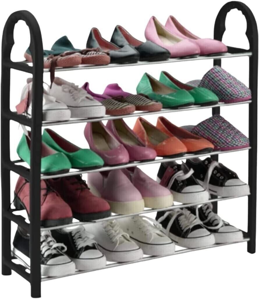 5 Tier 15 Pairs Space Saving Shoe Rack Lightweight & Compact