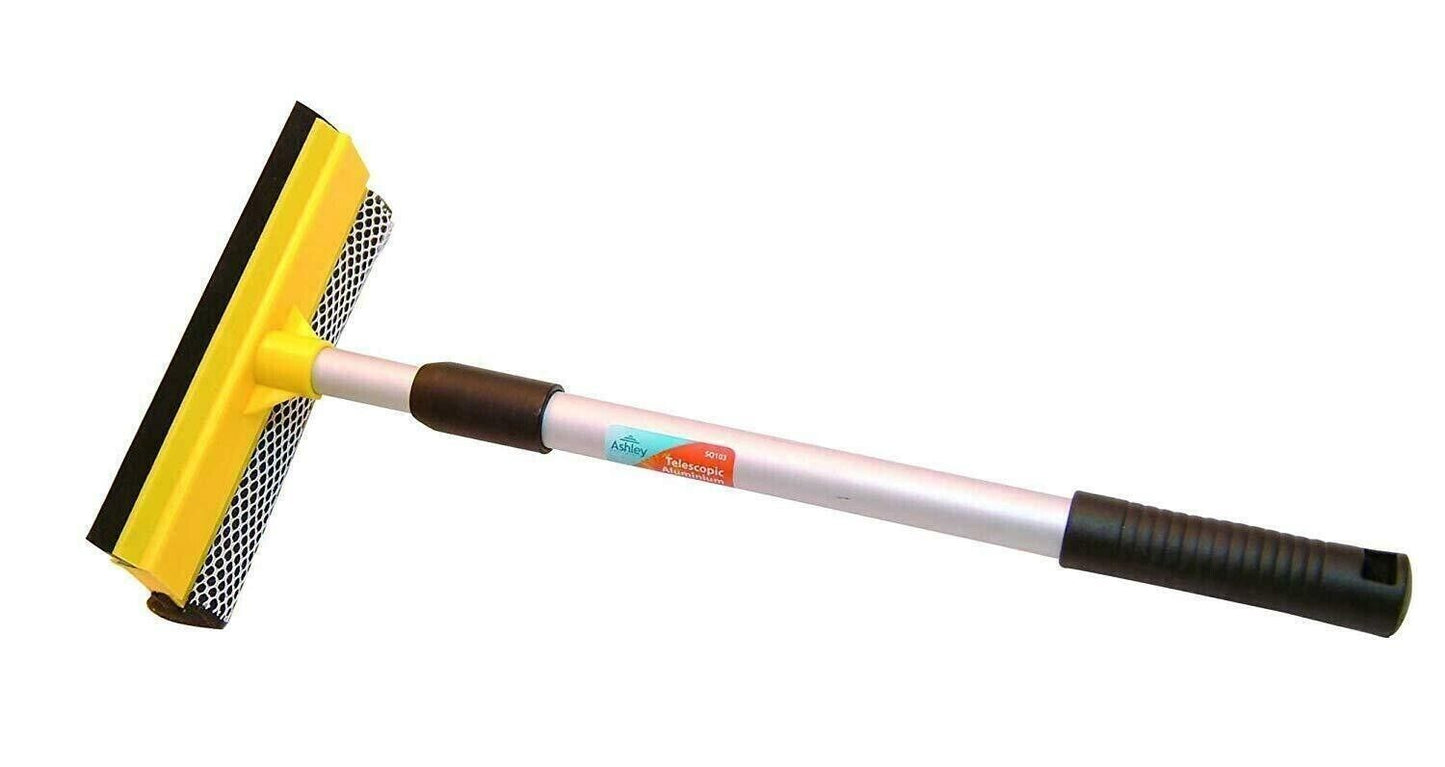 Telescopic Handle Squeegee Extendable Window Cleaner Wipe Detachable Sponge Head - ZYBUX