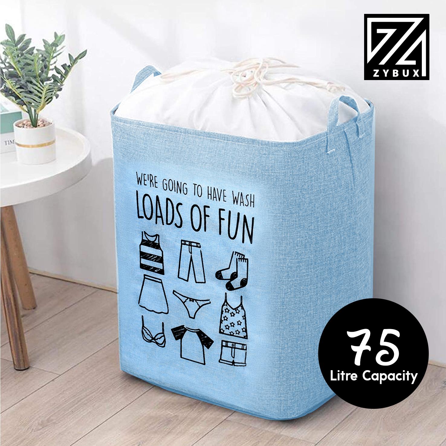 75L Foldable Laundry Storage Washing Bin Basket Large Waterproof Cloth Baggage - ZYBUX