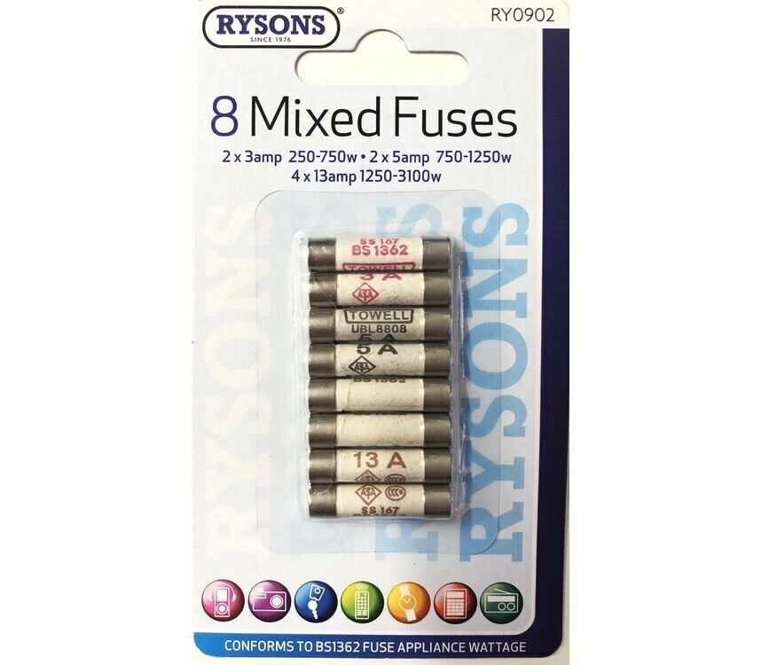 8x Ceramic Domestic Fuses Plug Top Household Cartridge Main Electrical 3-5-13Amp - ZYBUX