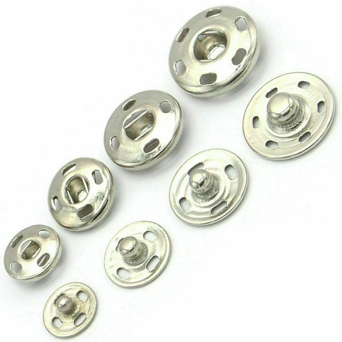 20 Pack Metal Press Studs Snap Fasteners Sewing Popper Tich Buttons Dressmaking - ZYBUX