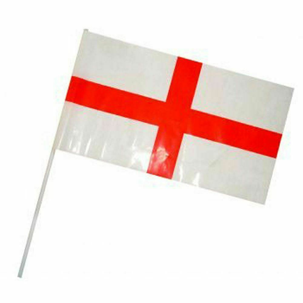 25x England Flag Stick Hand Football Cup Rugby Match Car Window Flags St Georges - ZYBUX