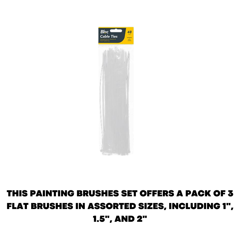48x Cable Plastic Ties Zip Cord For Heavy Duty Organisation
