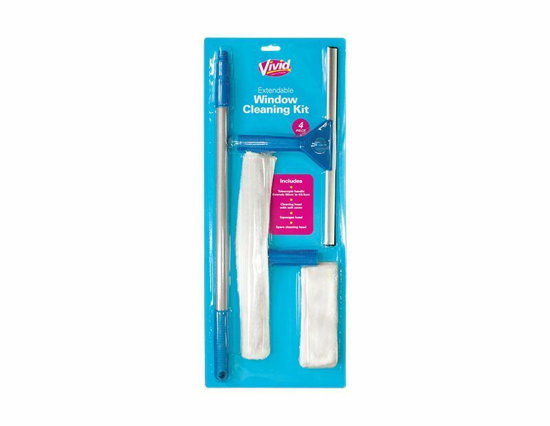 Window Cleaner Mop Wipe Tool Set Squeegee Pole Cleaning Kit Telescopic Extension - ZYBUX