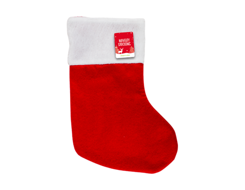 2x Luxury Christmas Stocking Xmas Novelty Sock Deluxe Felt Super Soft Thick, Red - ZYBUX