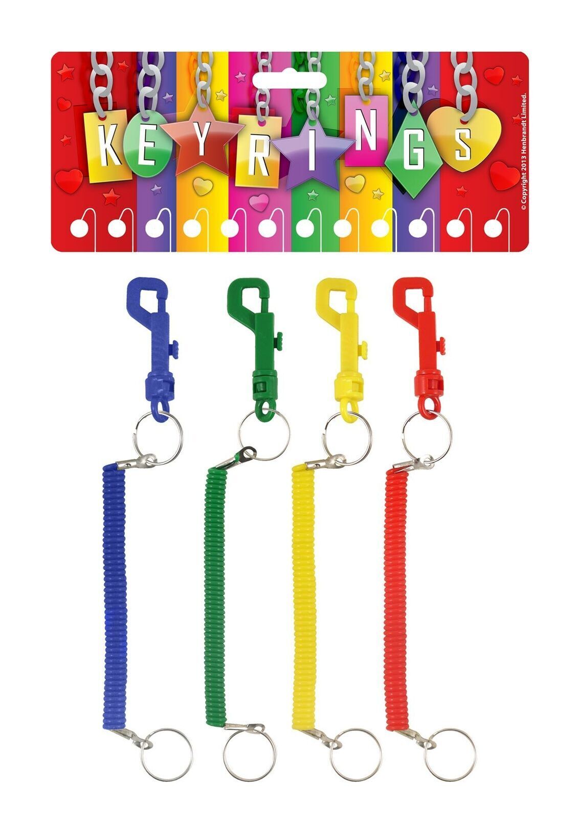 Spiral Key Chain Belt Snap Hook Clip On Ring Coil Stretch Spring Keyring Safe