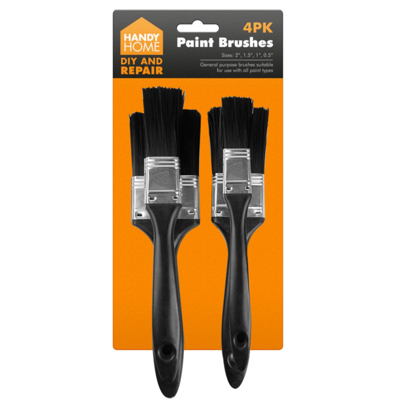 4 PK Fine Paint Brushes Set DIY Repair Bristles Decorating Fence Painting Brush