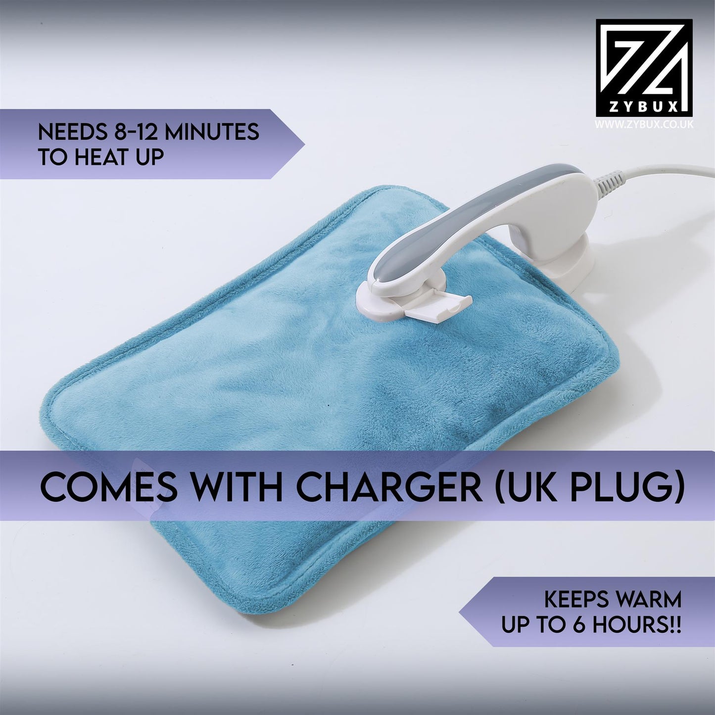 ZYBUX - Rechargeable Electric Hot Water Bottle With Soft Touch Cover