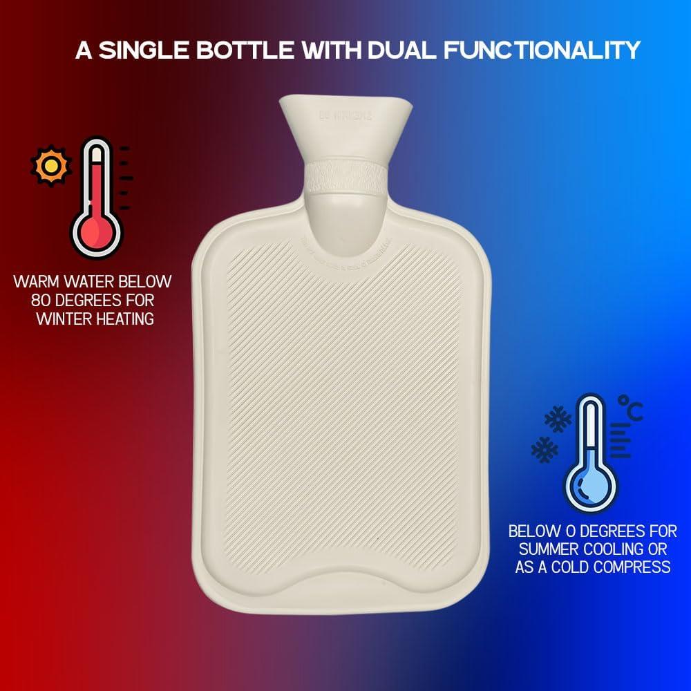 2L Hot Water Bottle with Cosy Faux Fur Cover Large Premium