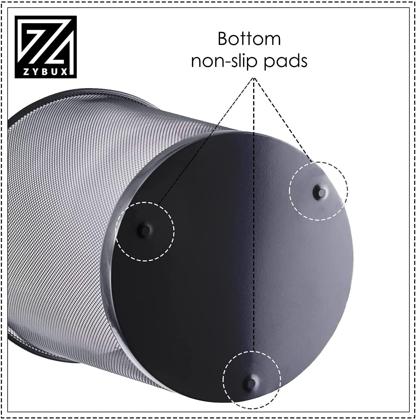 2 x METAL MESH WASTE PAPER BIN FOR OFFICE HOME USE BEDROOM - LIGHTWEIGHT STURDY