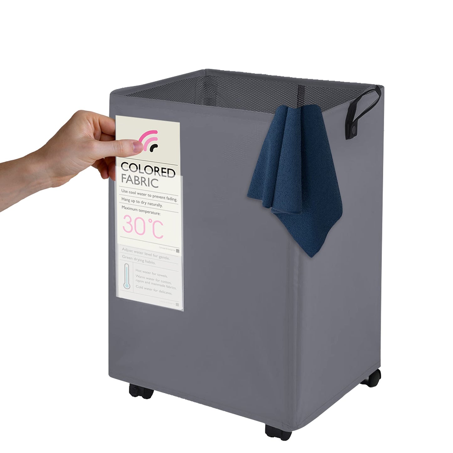 Laundry Basket Collapsible Fabric Hamper Wheelie COMPACT Clothes Bag Washing Bin
