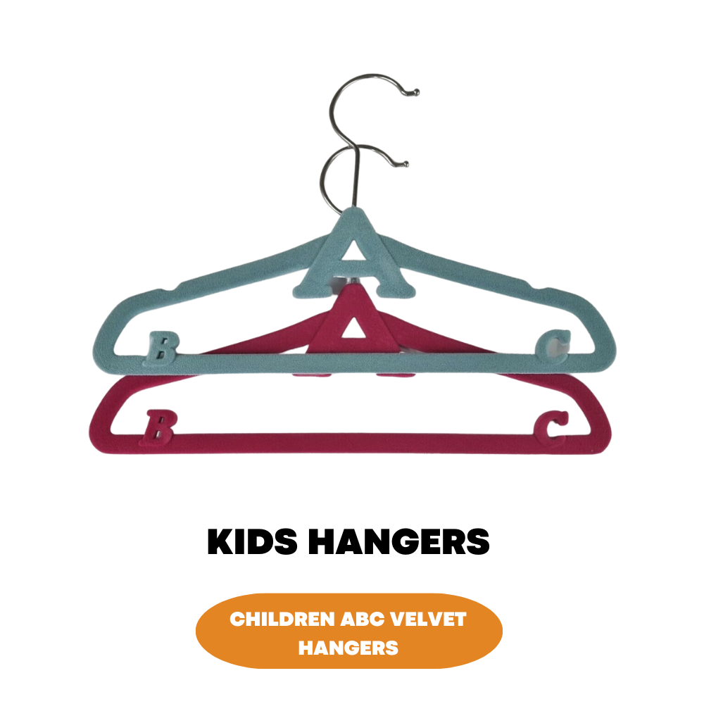 18x Childrens Velvet Hangers Slim & Sturdy Design For Kids Clothes Hanging