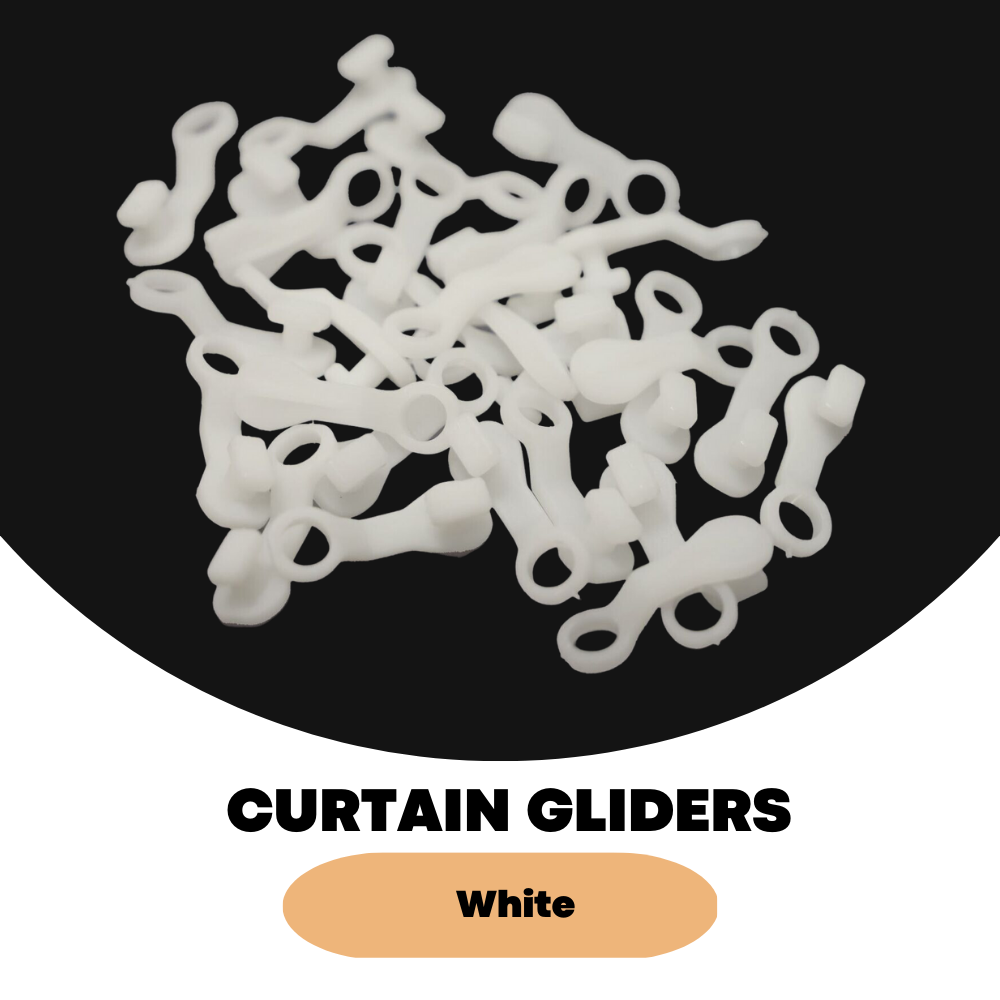 100x Nova Deluxe For Swish Curtain Hooks Runner White Curtain Track Rail Gliders - ZYBUX