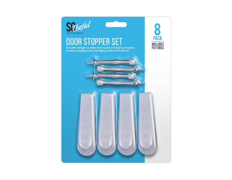 4x Door Wedges Plastic Heavy Duty Stop Guard Wedge Jam Stops Stopper Home Office - ZYBUX