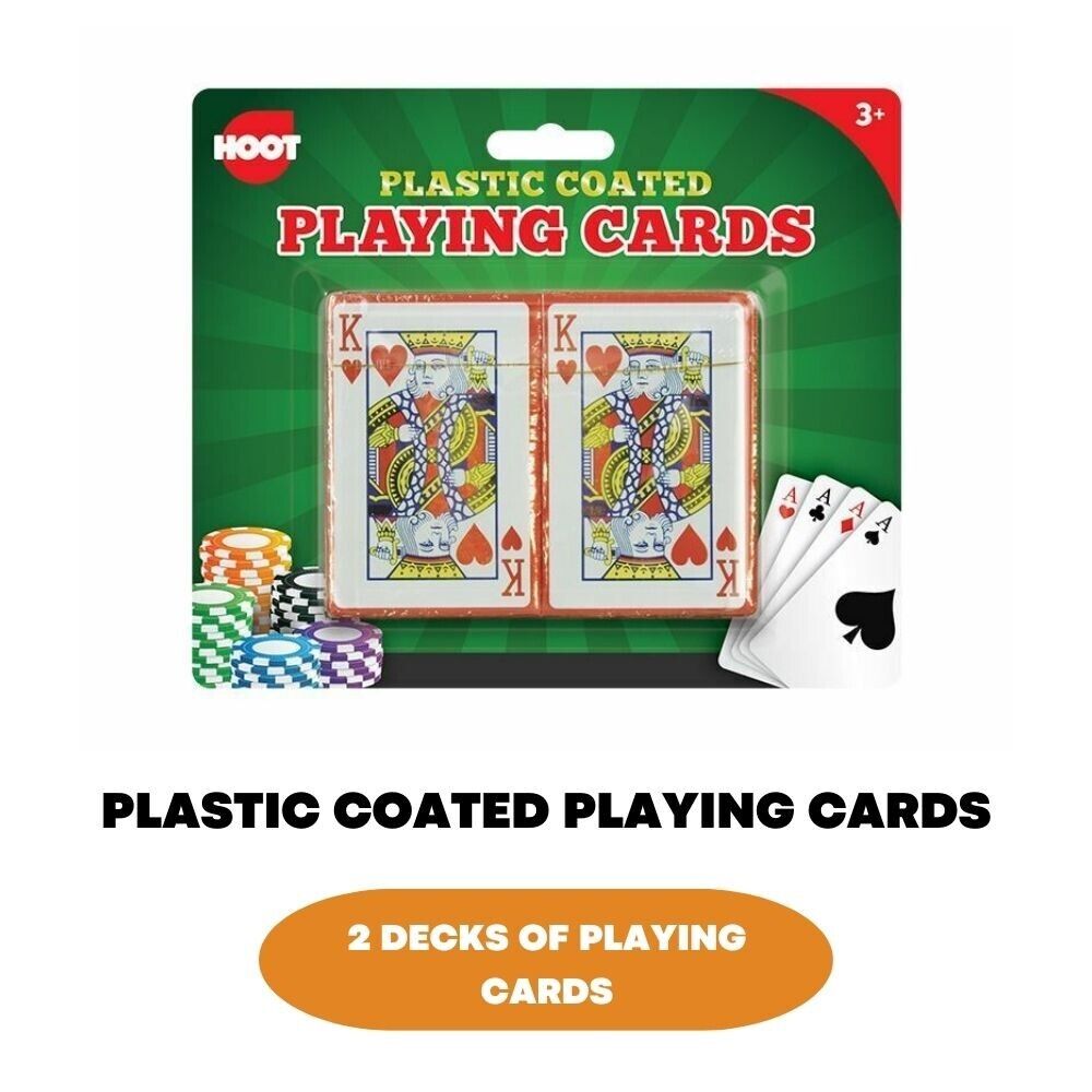 2 Decks Plastic Coated Playing Card Poker Professional Traditional Game Gambling - ZYBUX