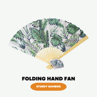 Floral Hand Fan Folding Decorative Summer Theme Bamboo Paper Fan Wedding Party