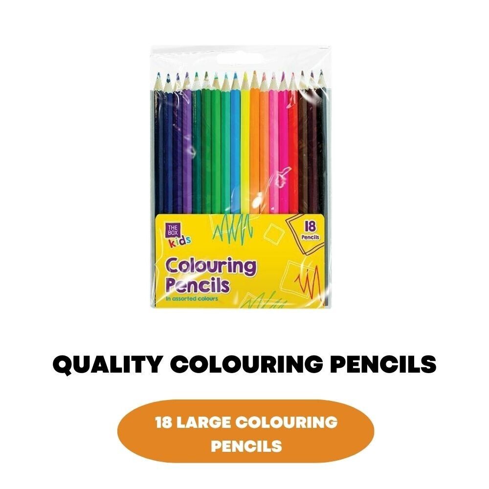 18 Large Quality Colouring Pencils Set Artists Drawing Kids Adults Handy Wallet