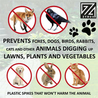 Cat Scat Mat Spike Anti-Dog Pest Deterrent Garden Repellent Animal Scarer, 12x - ZYBUX