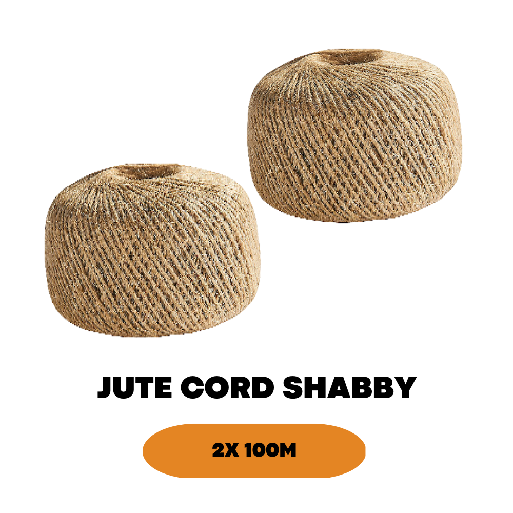 2x 100M Play Jute Twine Natural Brown Soft Sisal String Rustic DIY Cord Shabby