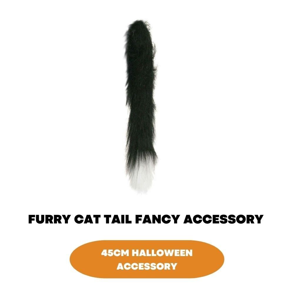 Furry Cat Tail Fancy Dress Costume Halloween Accessory School Book Week Party - ZYBUX