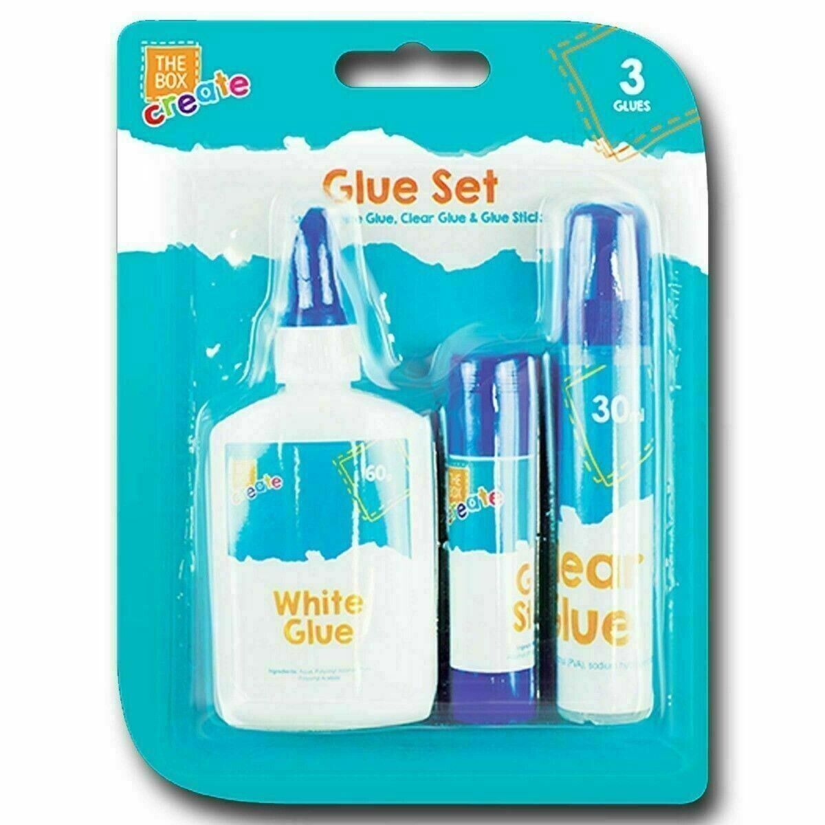 3Pc Glue Set Adhesive White Clear Stick Card Craft Paper Book School Office Home - ZYBUX