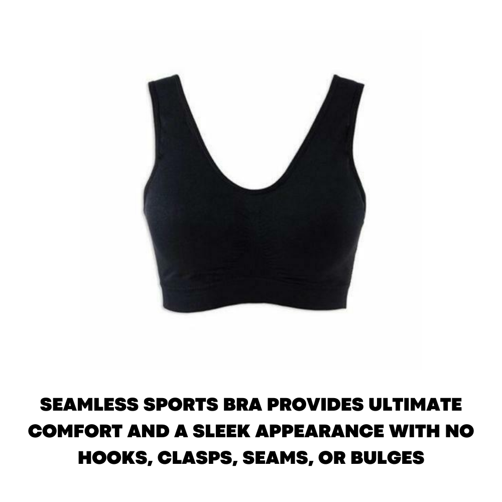 Black Seamless Sports Bra Crop Top Vest Shapewear Comfort Stretch Strapless Bras - ZYBUX