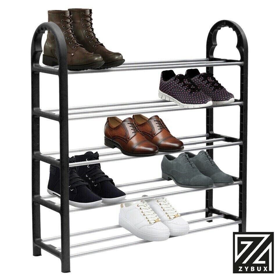 5 Tier 15 Pairs Space Saving Shoe Rack Lightweight & Compact