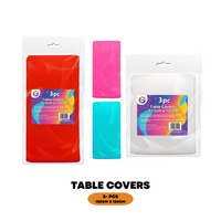3 pack Table Cloths Disposable Tablecloths Plastic Wipe Clean Party Table Covers